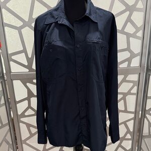 Reel Legends Men's Dark Blue Long Sleeve Shirt